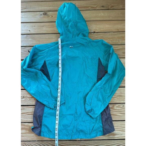 Montbell Hooded Jacket Size Medium Women’s Turquoise Full Zip - Picture 6 of 8